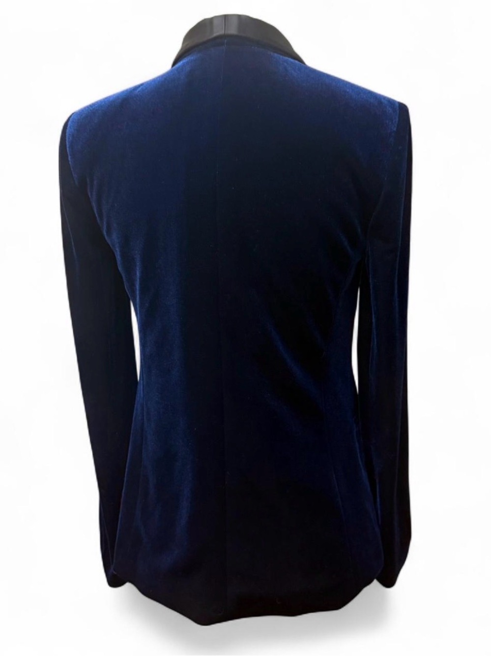 Navy Velvet Blazer Bailey/44 with black Satin Lapel size XS - Picture 2 of 6